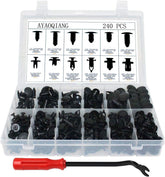 240 Pcs Push Retainer Kit and Free Fastener Remover,Assortment Universal Retainer Clips Push Type Retainers Set in Case Fits For GM Ford Toyota Honda Chrysler